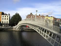 Ha'penny bridge over the river Liffey - click to enlarge